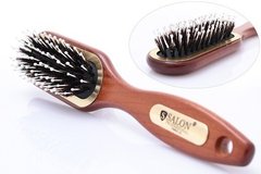 Щетка массажная для волос SALON PROFESSIONAL деревянная с комбинированной щетиной 7698CLG