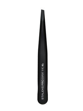 Пінцет для брів Staleks Pro Expert 11 Type 4 Black, вузький скошений (4820241063154)