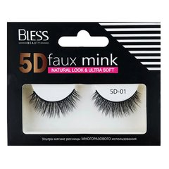 Вії накладні Bless Beauty 5D Faux Mink багаторазового використання, 5D-01