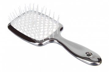 Расческа для волос массажная Cecilia Super Hair Brush хромированная