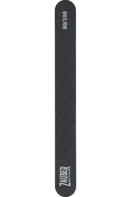 Пилка для ногтей ZAUBER 80/100 узкая черная, 03-002