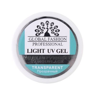 Лайт Гель прозрачный GLOBAL FASHION LIGHT UV GEL TRANSPARENT, 15 гр.