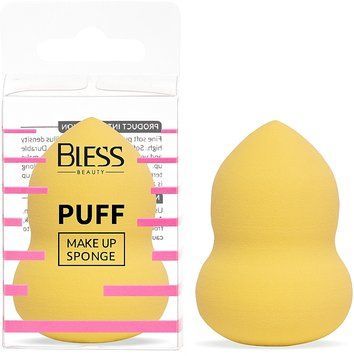 Спонж для макіяжу Bless Beauty PUFF Make Up Sponge грушоподібний, жовтий