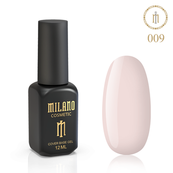 База кольорова каучукова Milano Cover Base Gel № 09, 12 мл