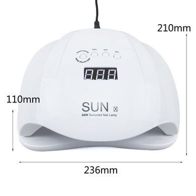 Лампа UV LED для сушки гелей и гель лаков SUN-X, 54 W