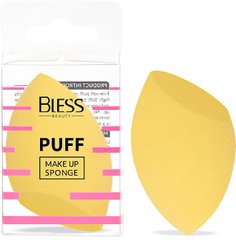 Спонж для макіяжу Bless Beauty PUFF Make Up Sponge зі зрізом, жовтий