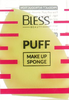 Спонж для макіяжу Bless Beauty PUFF Make Up Sponge зі зрізом, жовтий