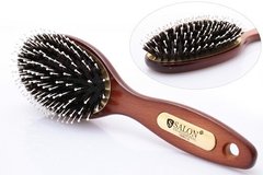 Щетка массажная для волос SALON PROFESSIONAL деревянная с комбинированной щетиной 7695CLG