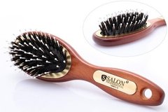 Щетка массажная для волос SALON PROFESSIONAL деревянная с комбинированной щетиной 7696CLG
